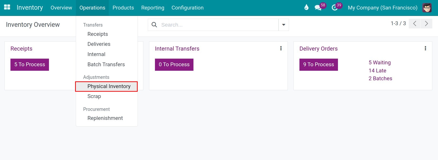 Access to inventory adjustment feature in Viindoo
