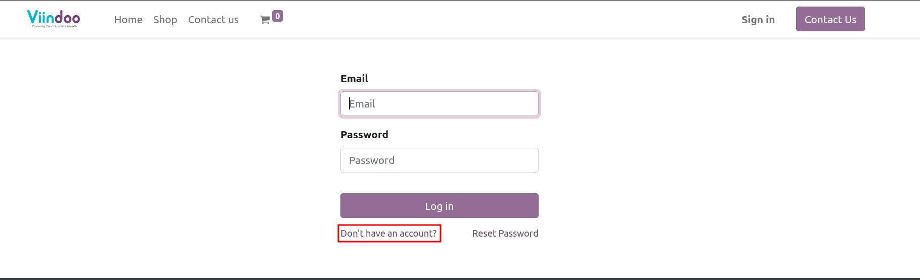 Do not have account in Viindoo