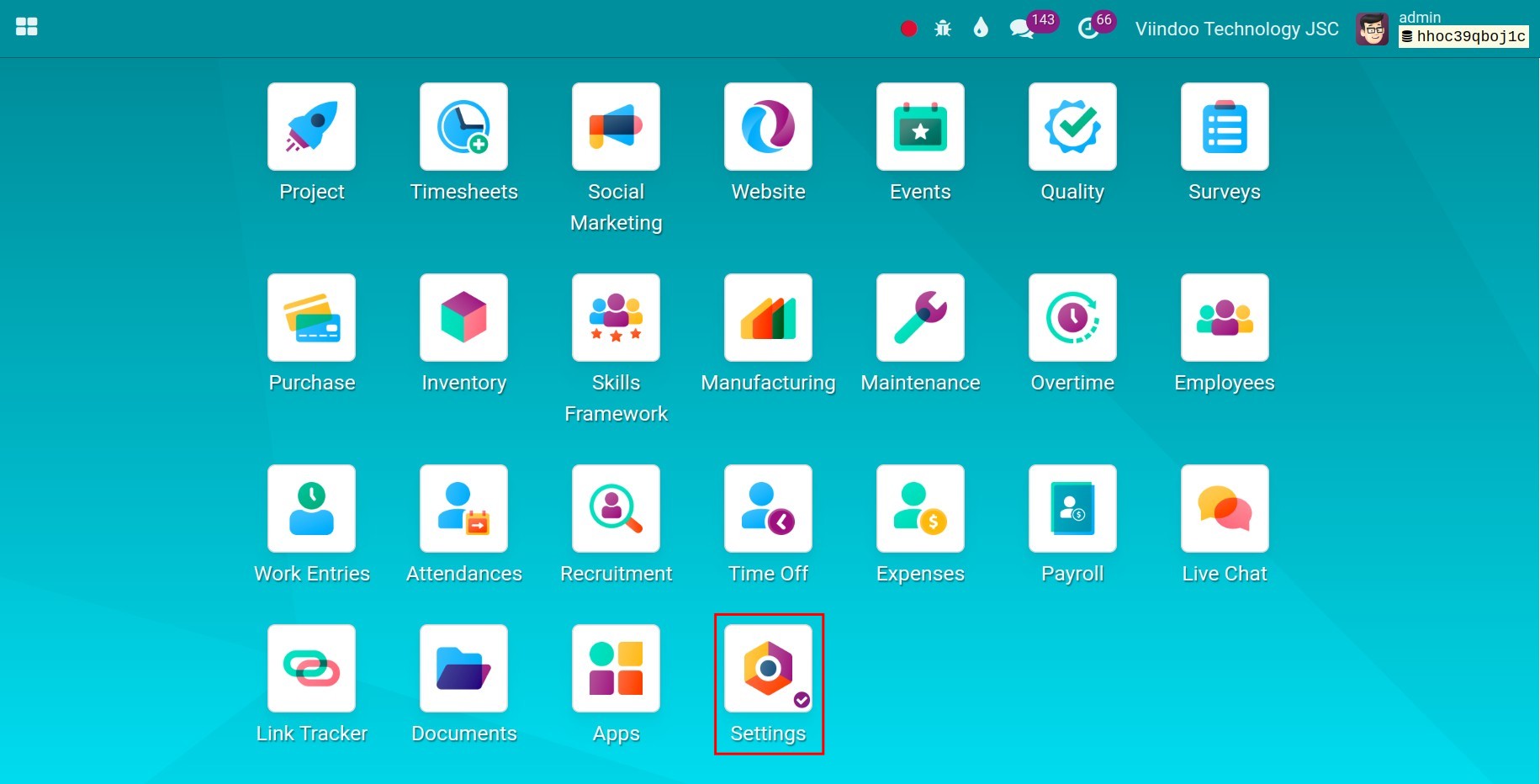 Viindoo main menu