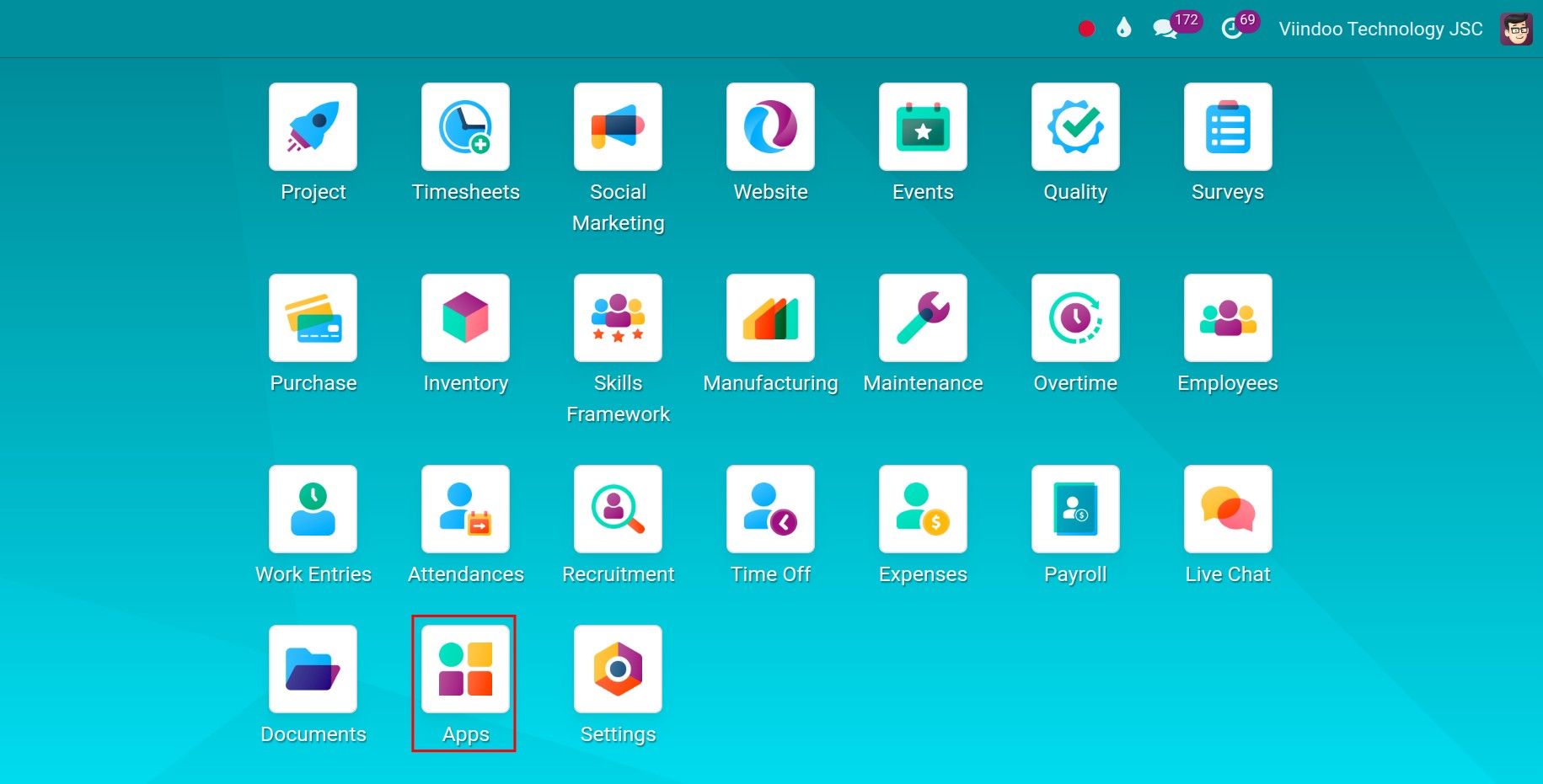 Access Apps in Viindoo
