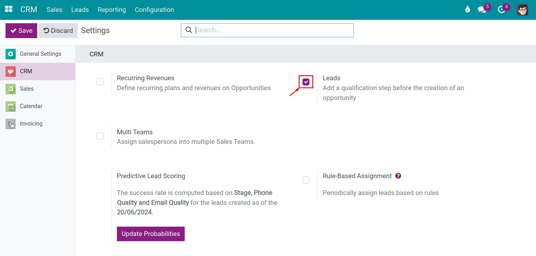Configure Leads - Viindoo