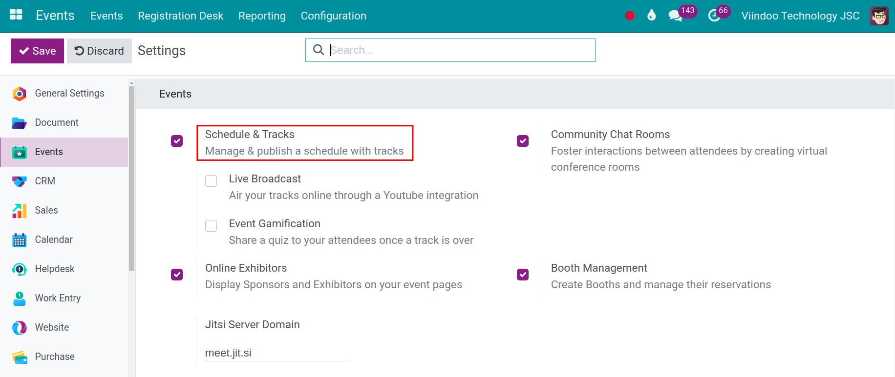 Activate the schedule and track function
