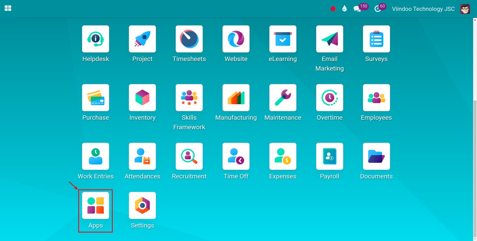 Live Chat module in Viindoo