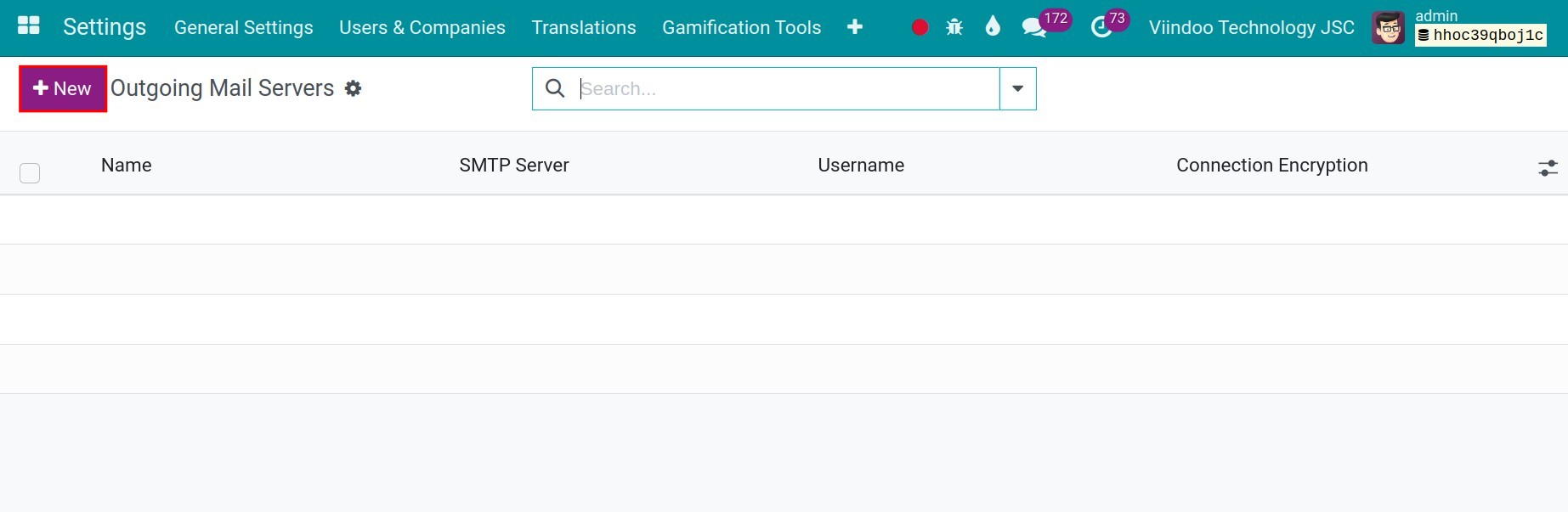 Create a new outgoing mail server