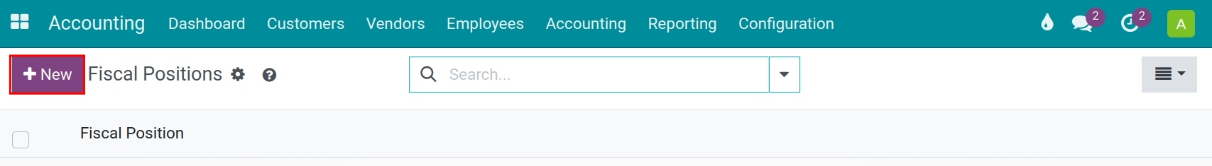 Create a new fiscal position in the Viindoo Accounting app