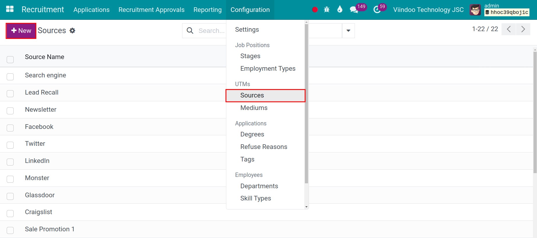 Create a source of applicants