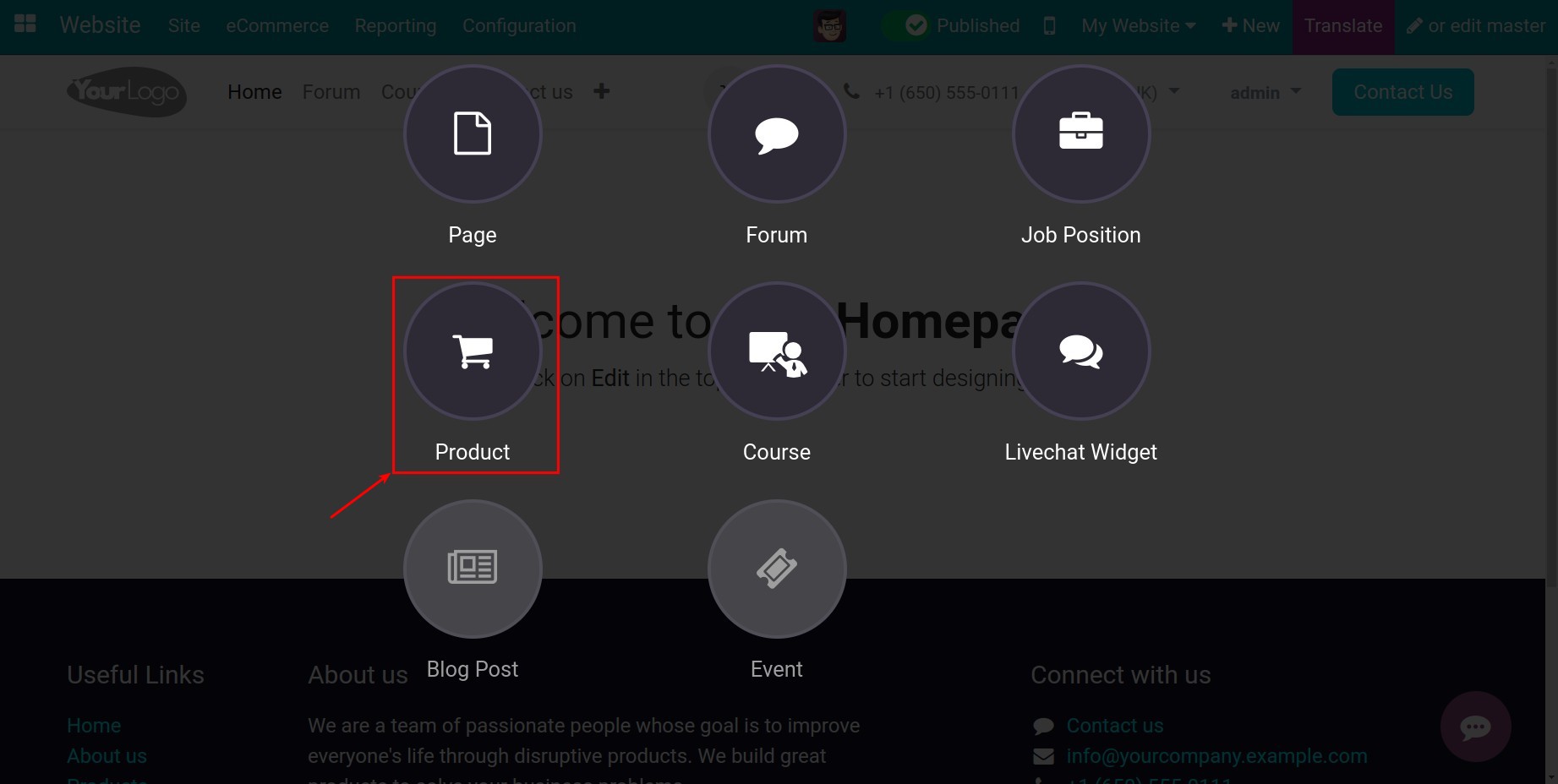 Create a new product