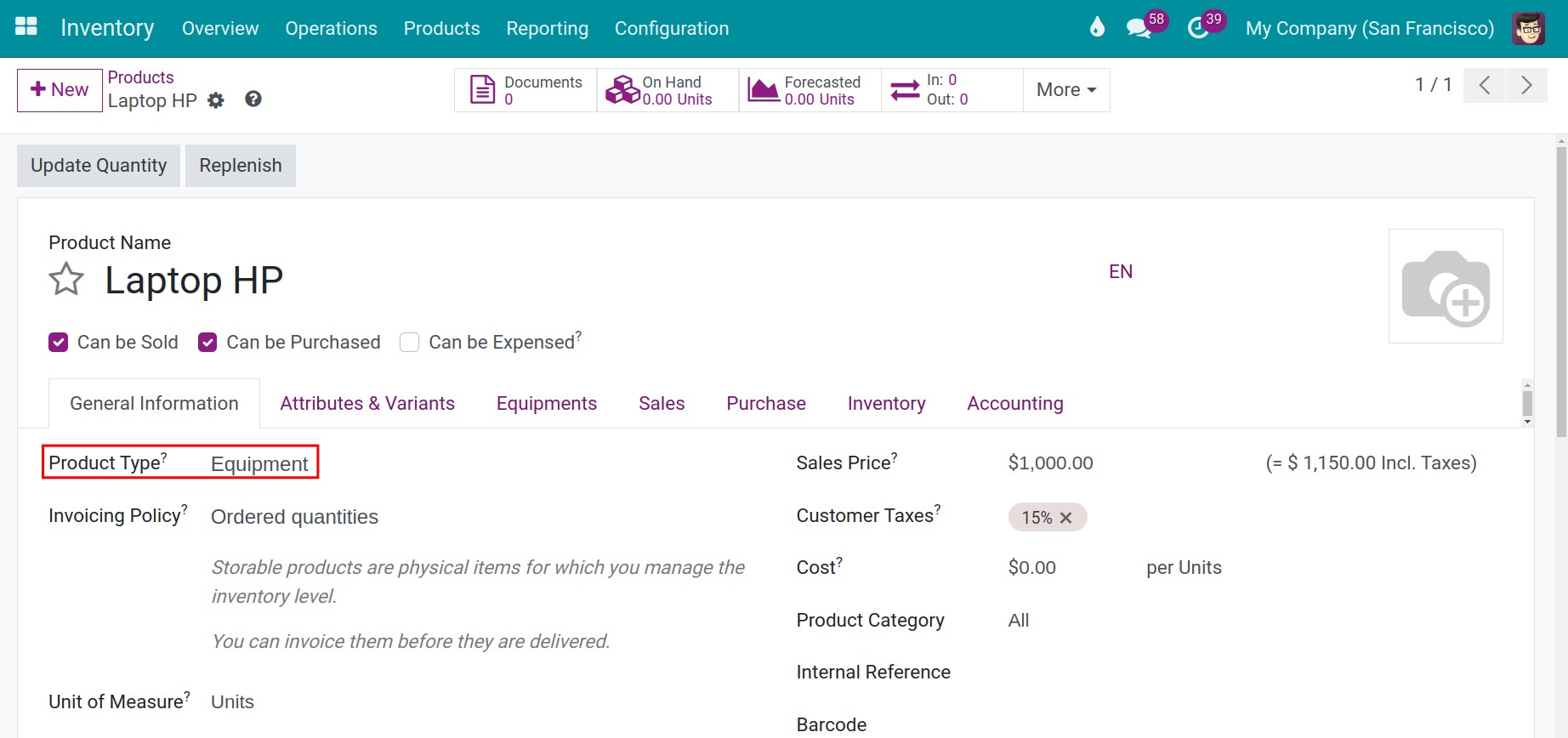 Create a product on Viindoo system