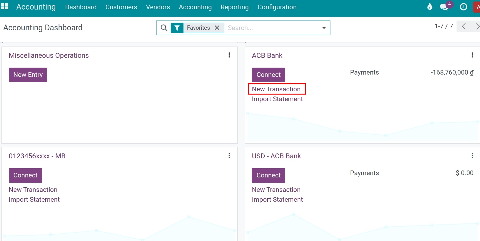 Manually create a bank statement method 1