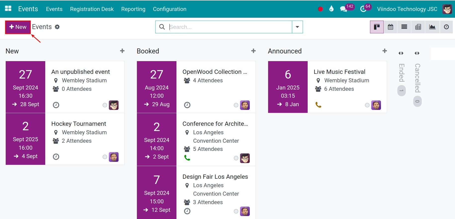 Events overview