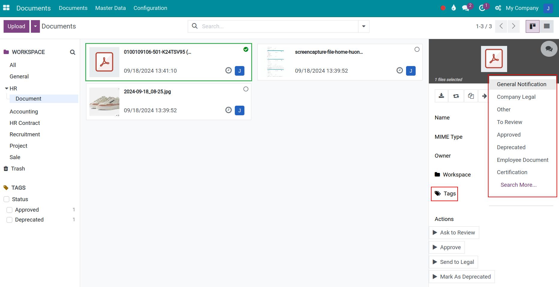 Document's status