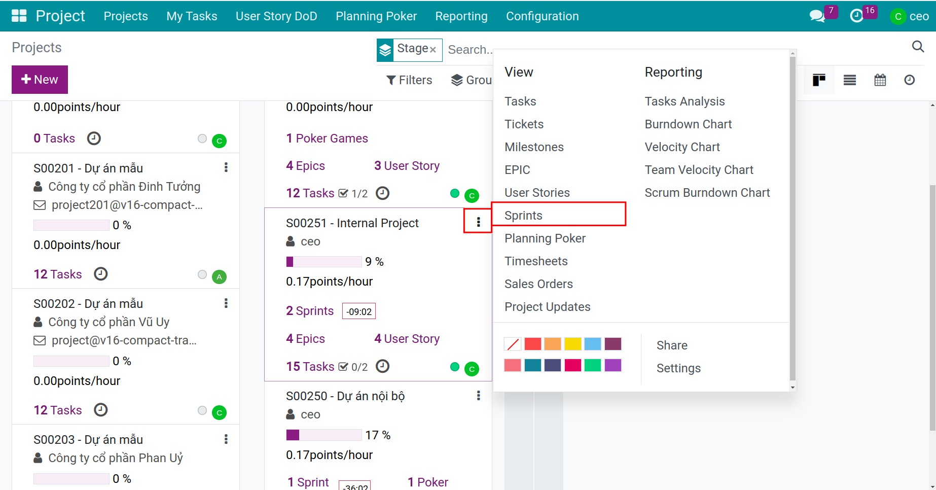 enter to project application