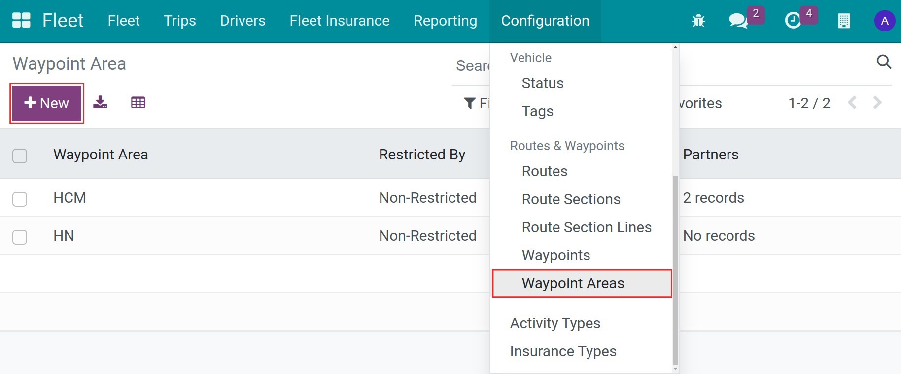 Waypoint Areas