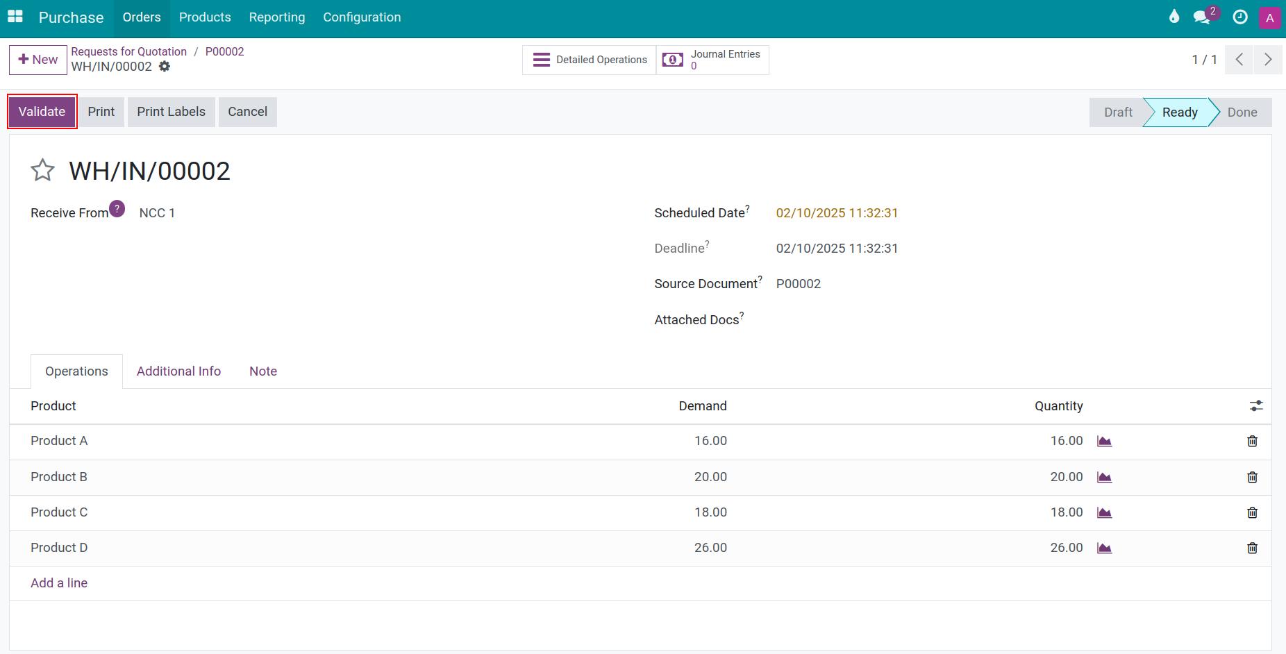 Validate a stock transfer in Viindoo