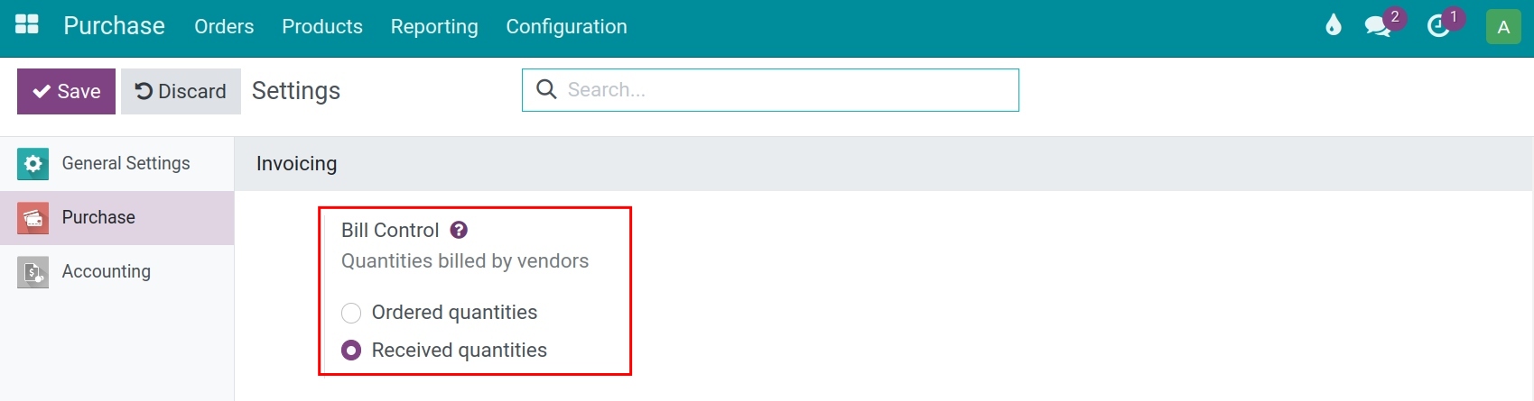 Options of creating vendor bills in Viindoo