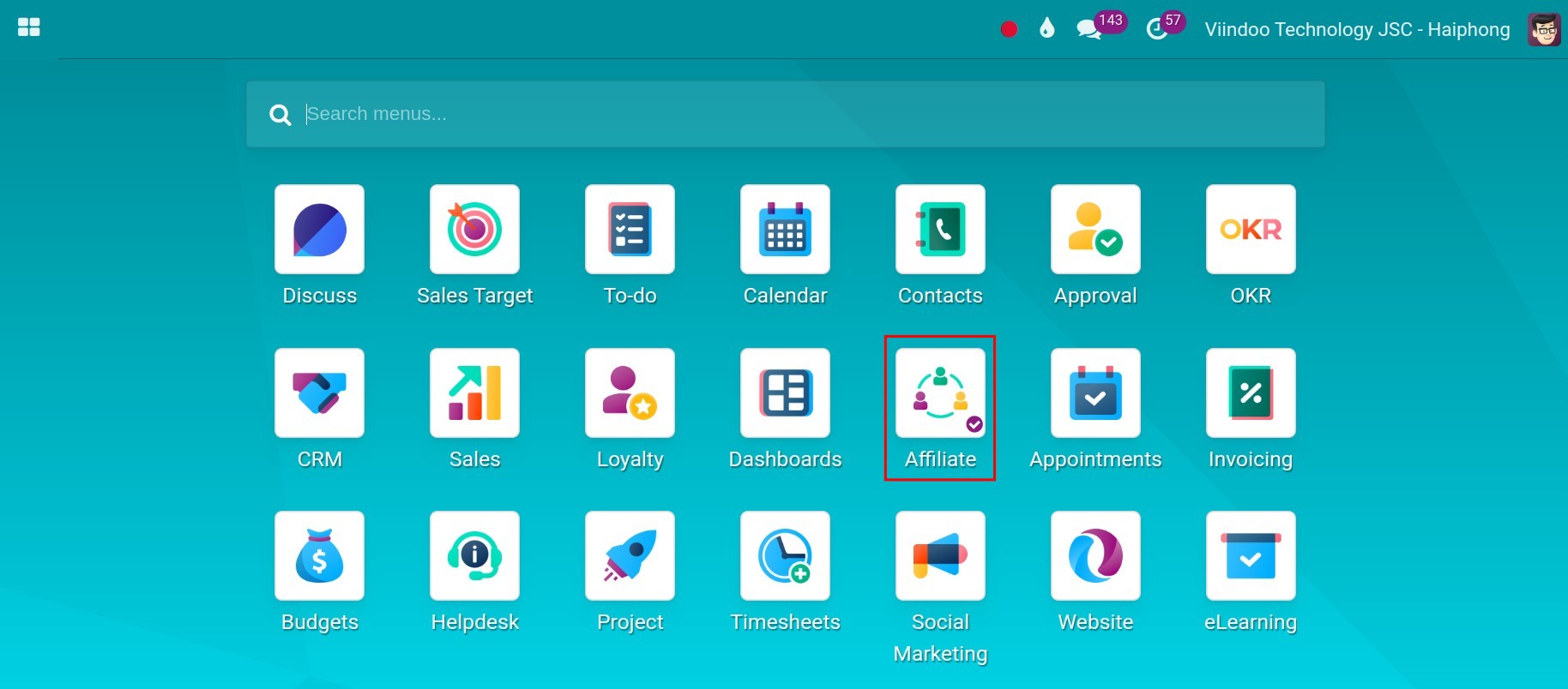 Affiliate app is available to use App dashboard