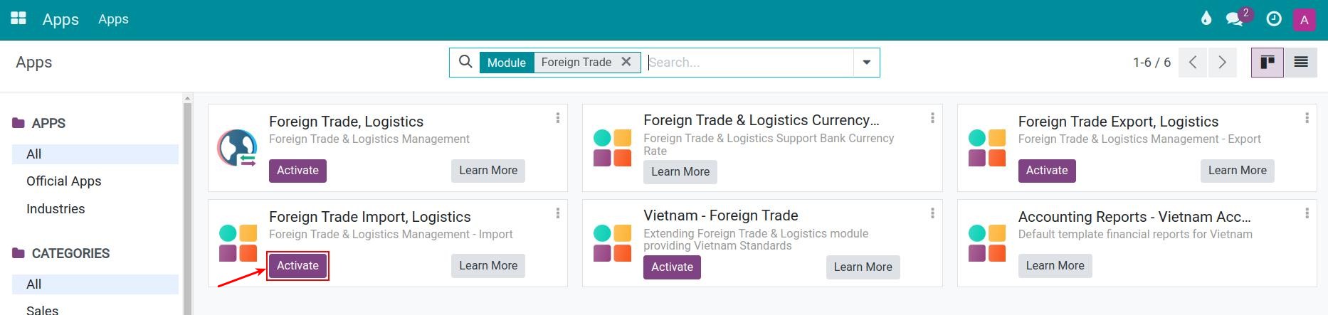 Install Viindoo Foreign Trade module