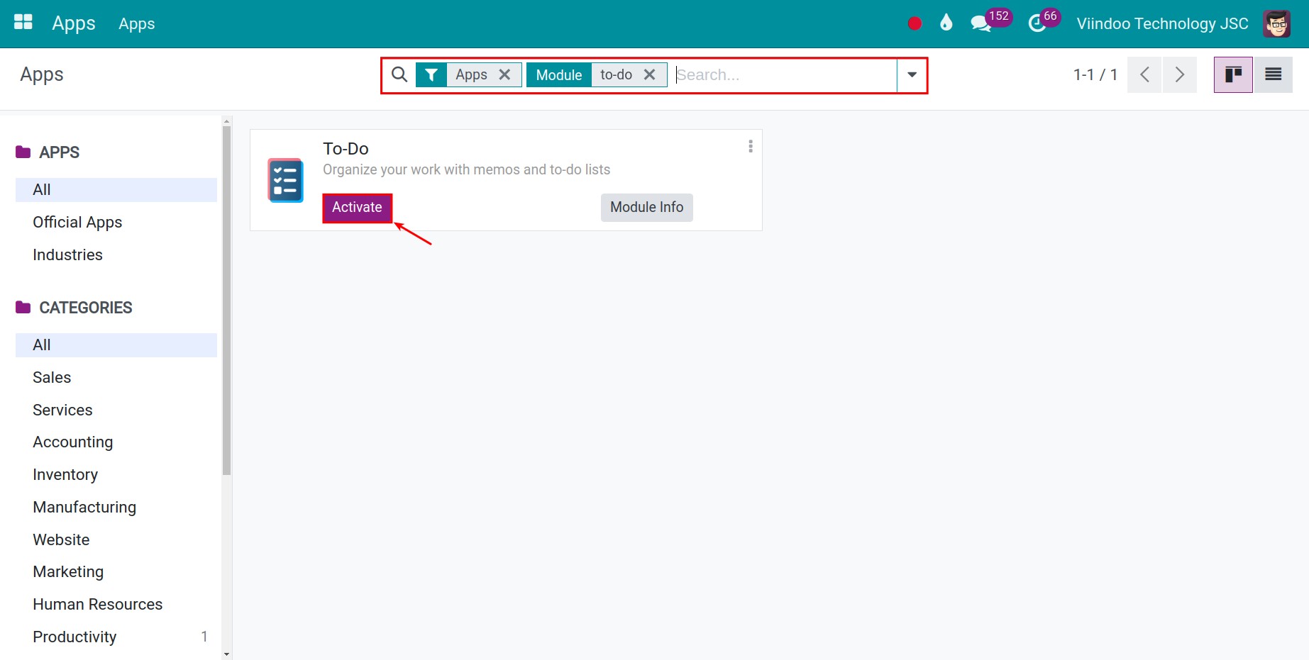 Install Notes in Viindoo