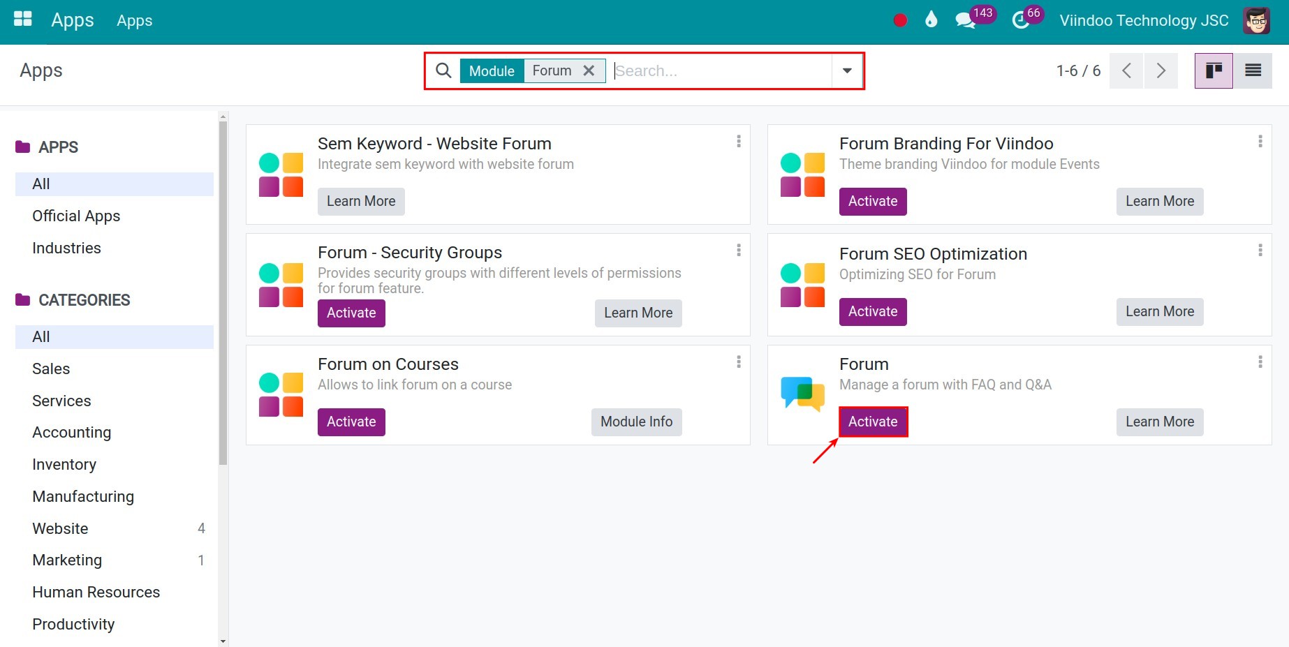 Install Forum app