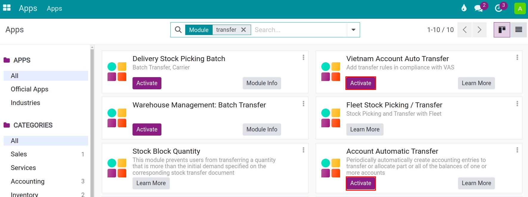 Instructions to install Account balance carry forward modules