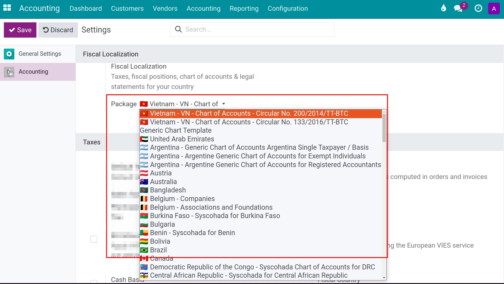 Fiscal localization - Viindoo ERP accounting software