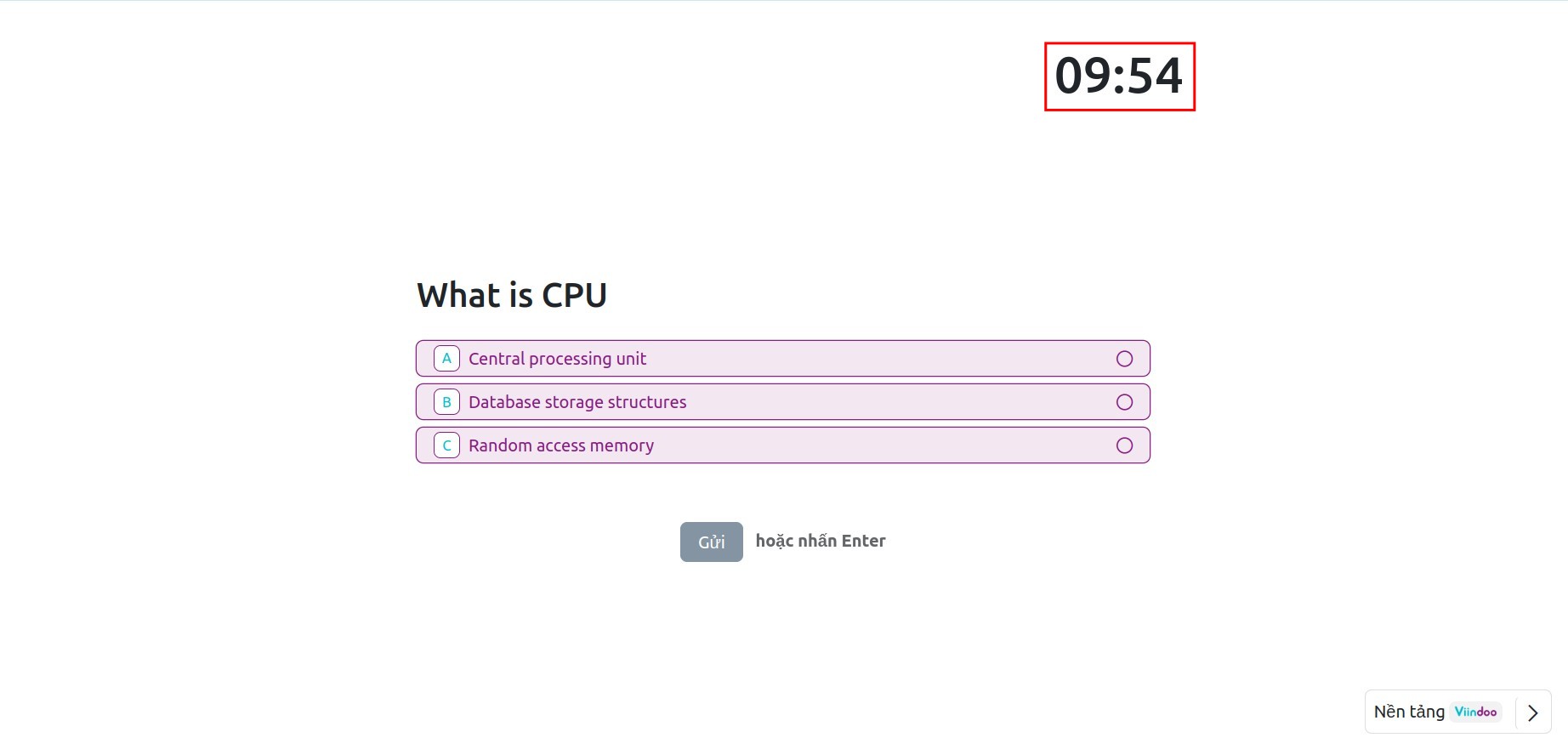 Survey countdown timer