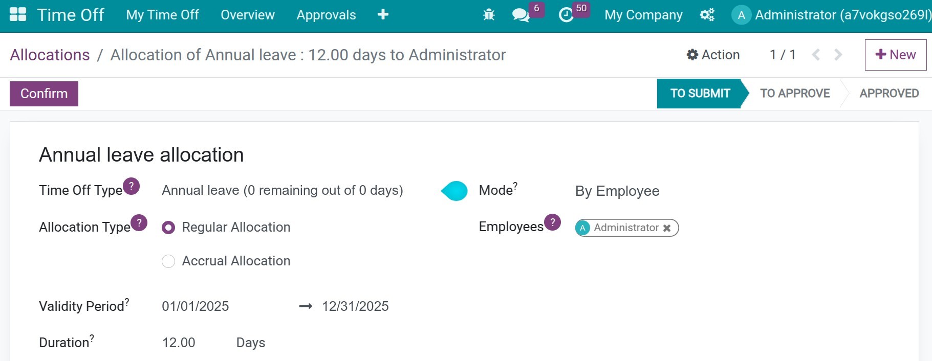 Static allocation order