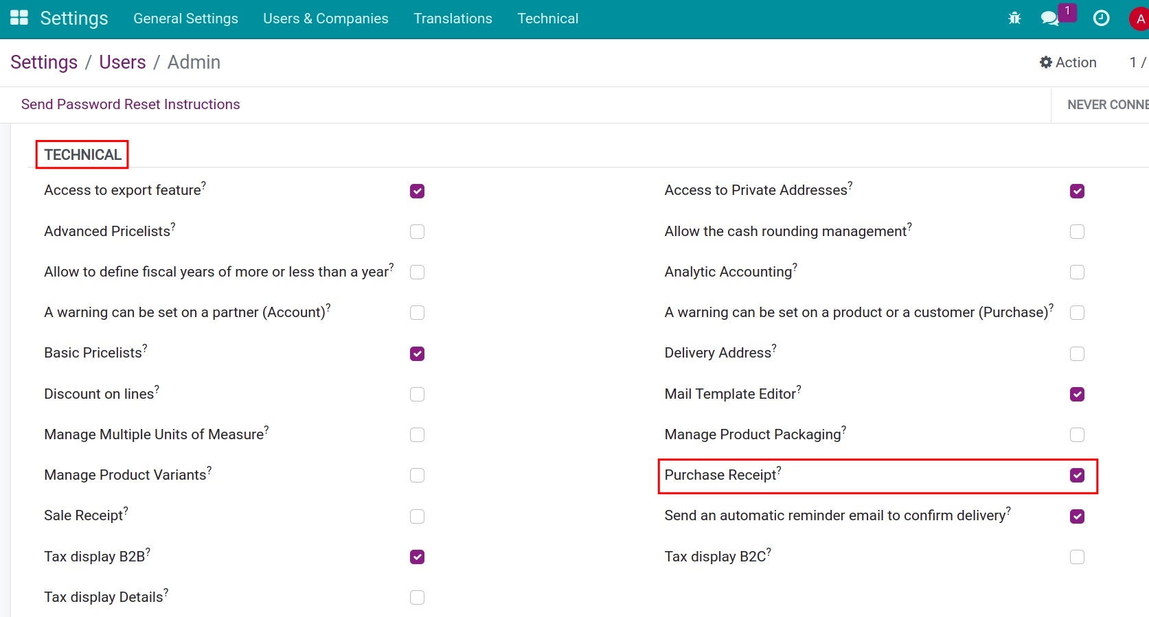 Advanced access right for accountant