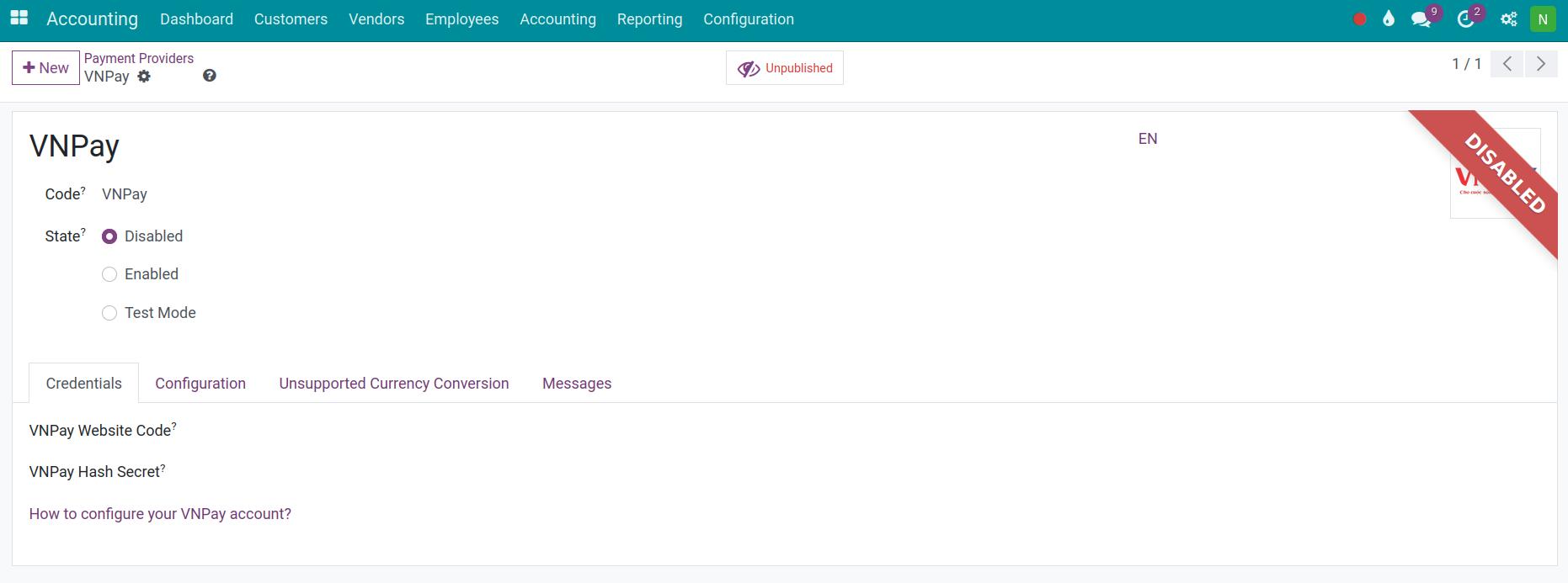 Display VNPay module