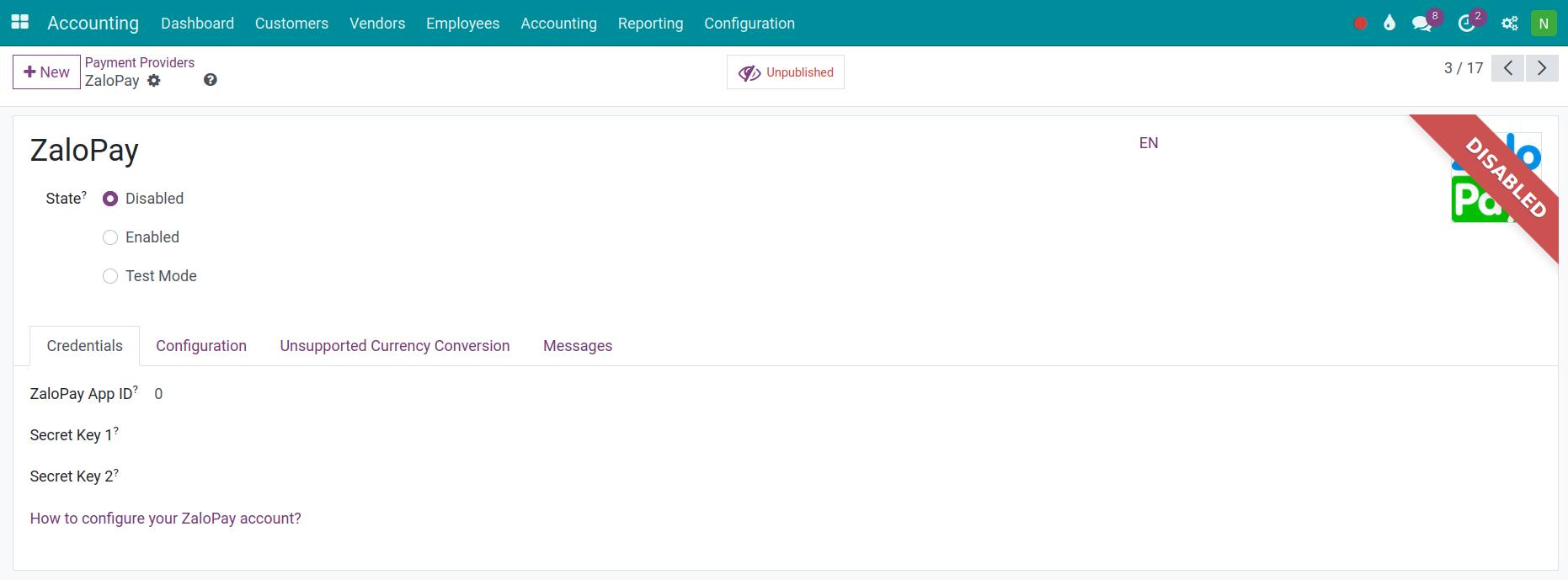 Zalopay online payment