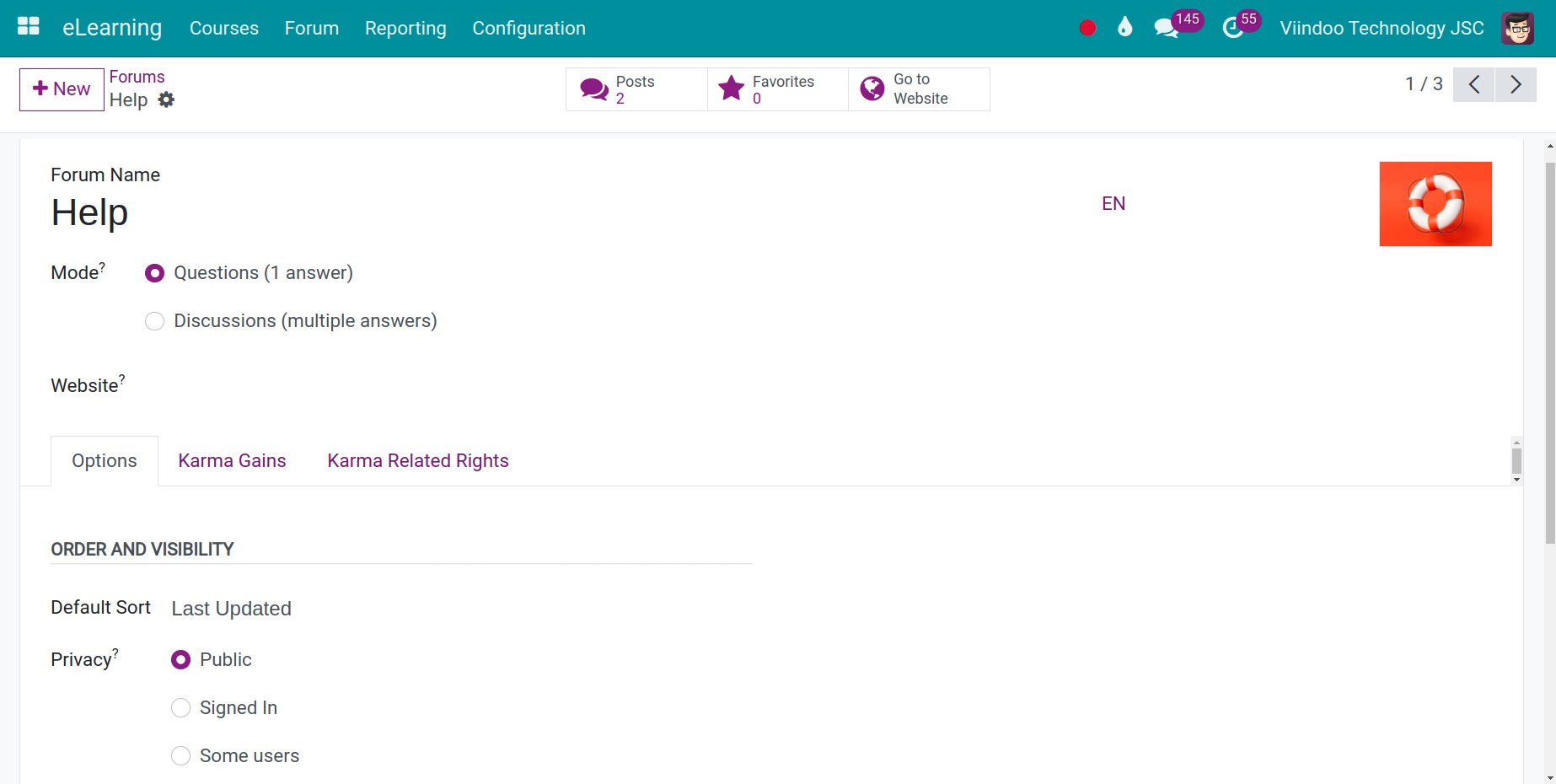Create E-learning forum