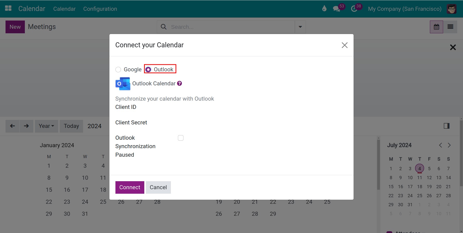 Redirect to Outlook