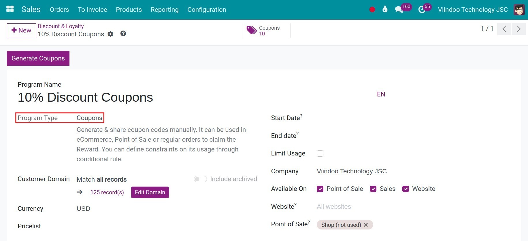 create a coupon program