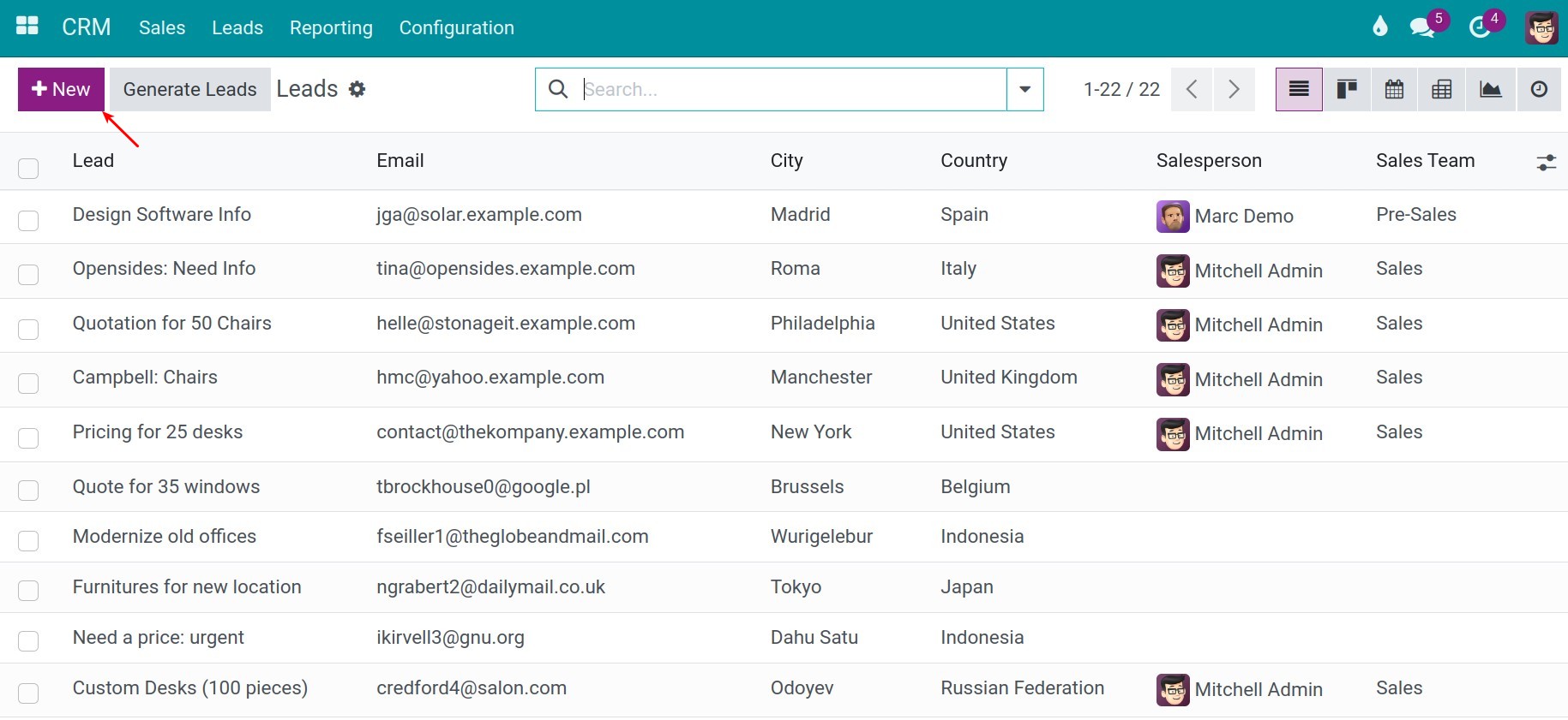 Lead Customer Creation CRM - Viindoo