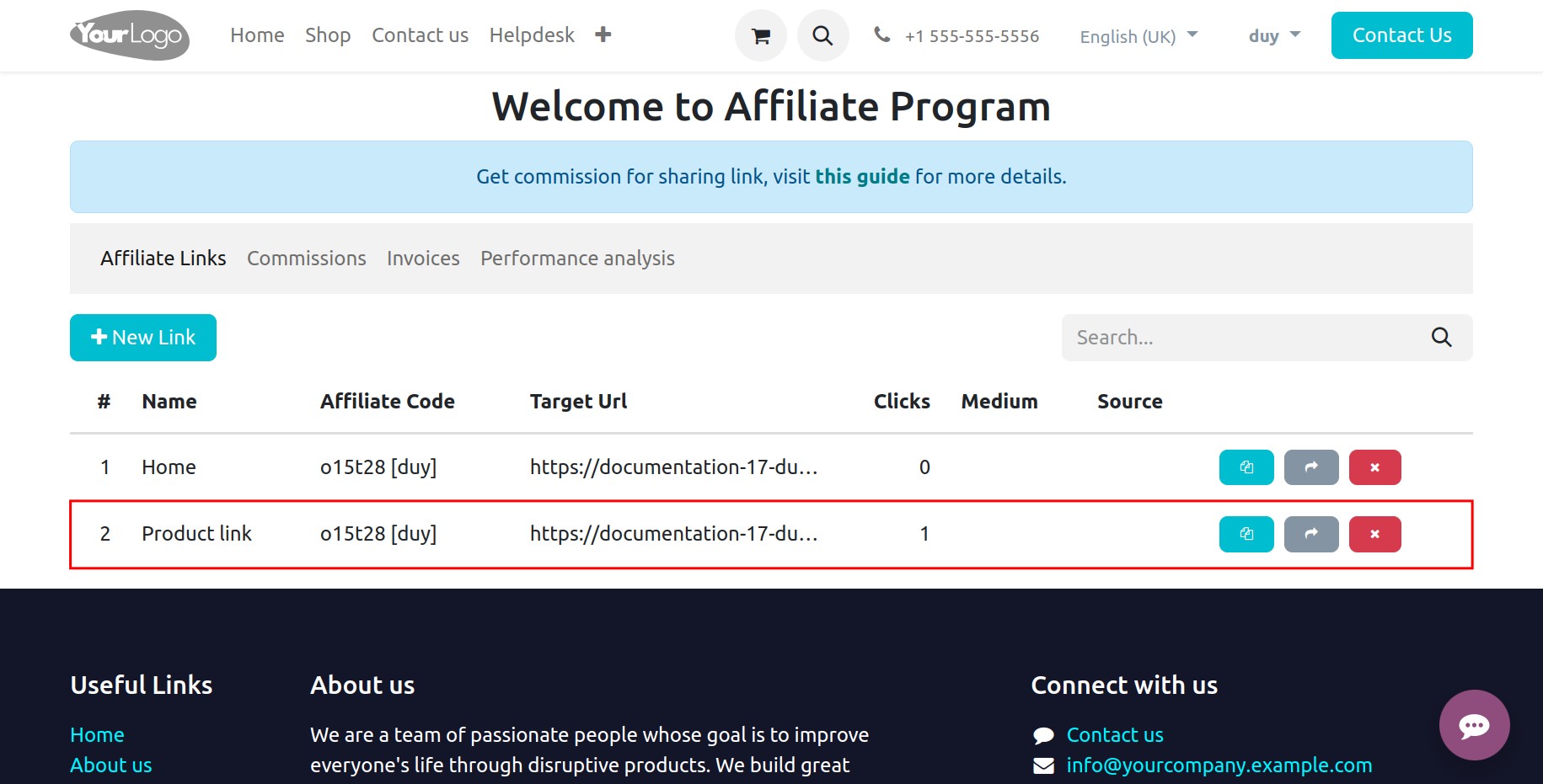 create a referral link