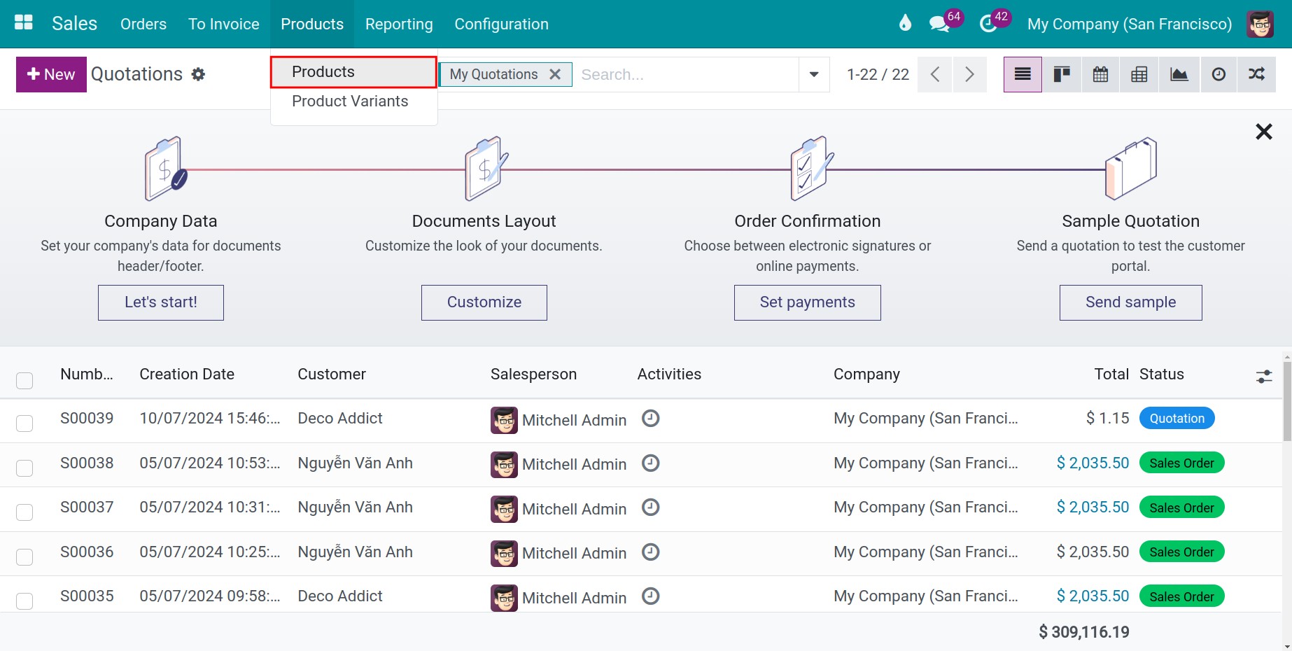 Create products in Vindoo Sales module