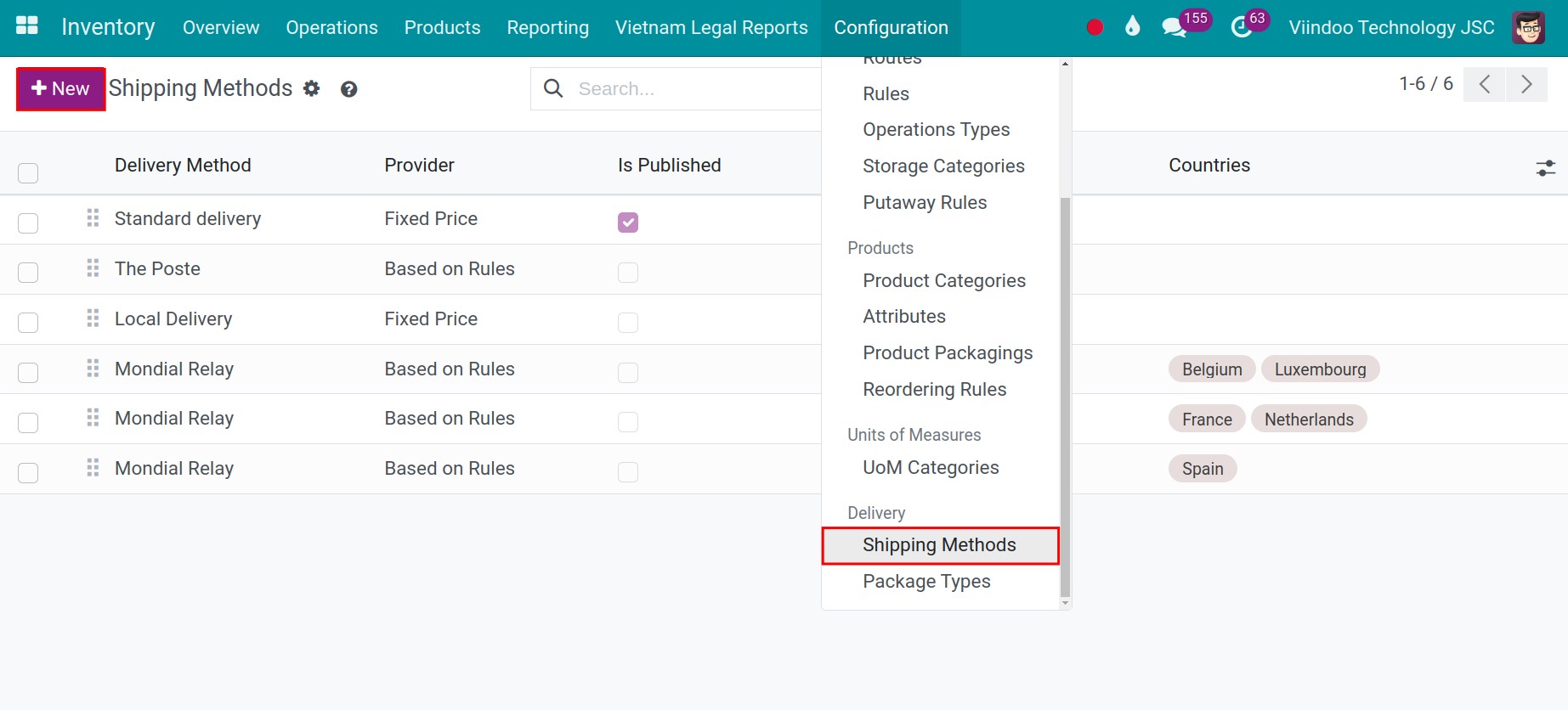 access to shipping method view