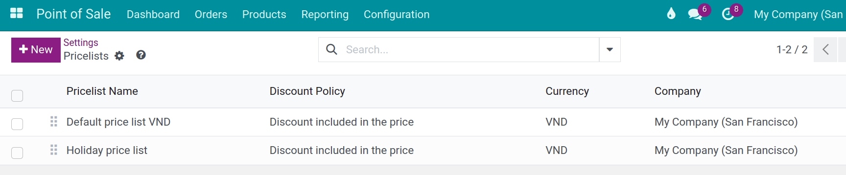 Set up pricelist in Viindoo