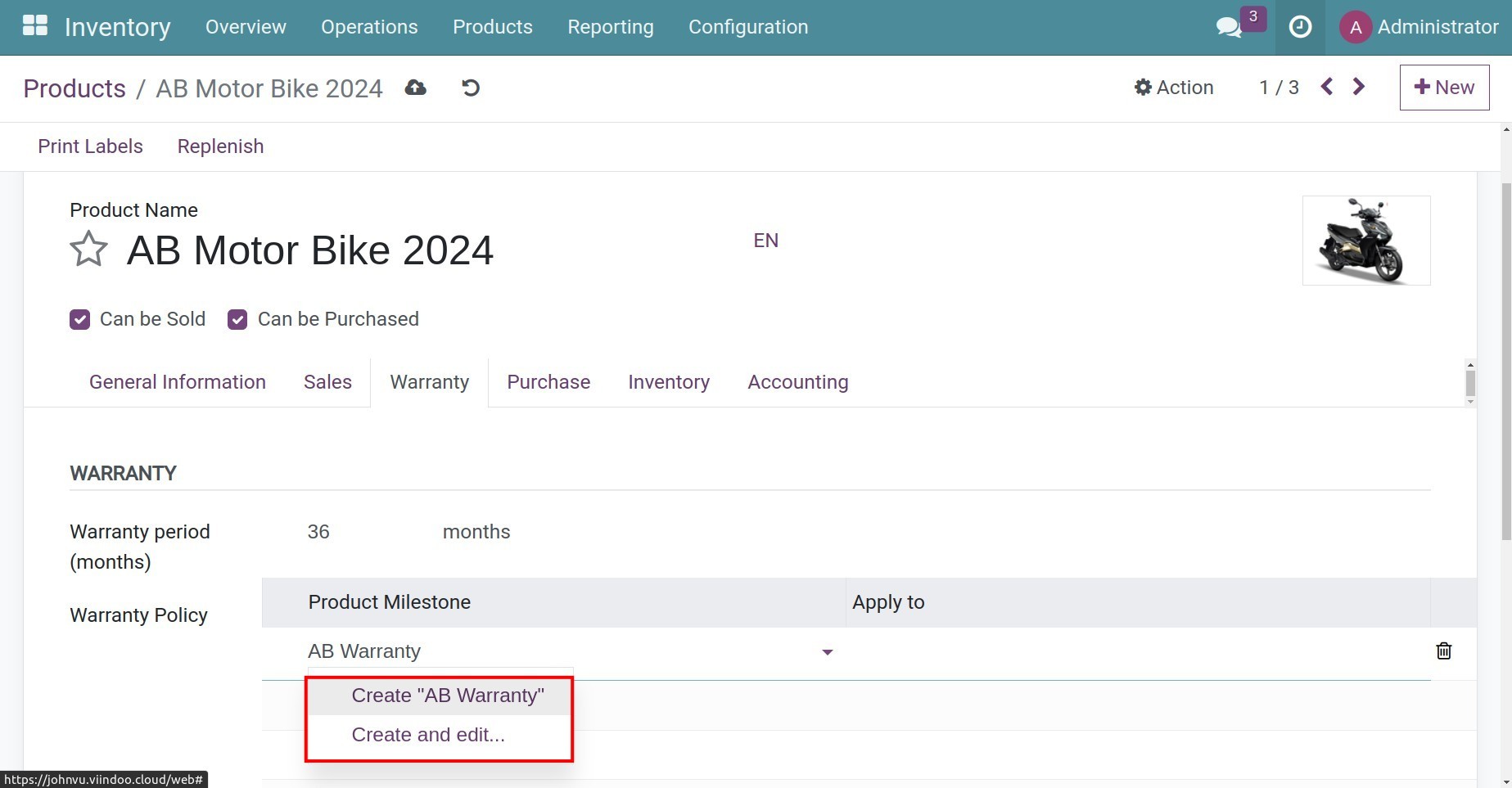 Add a new product milestone