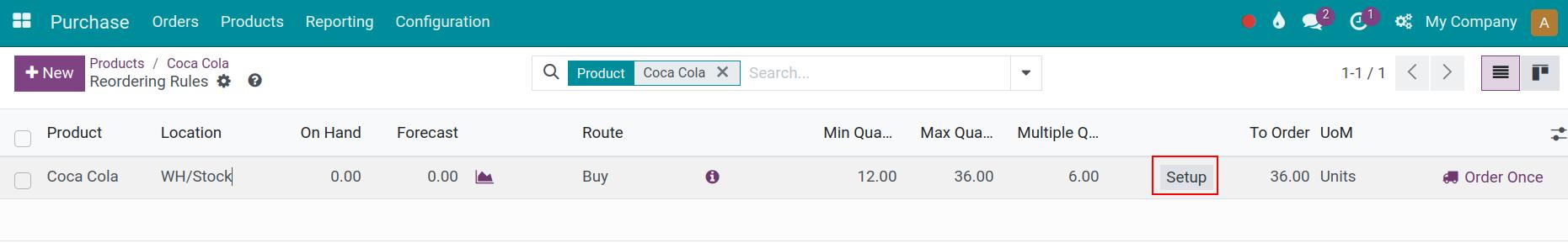Set up reordering rules in Viindoo