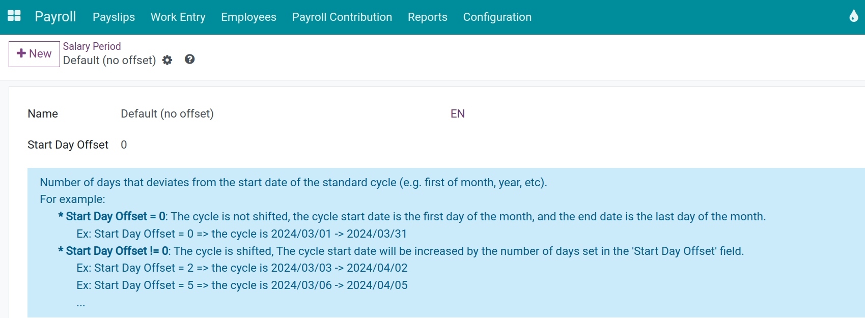 Salary cycle record and its fields