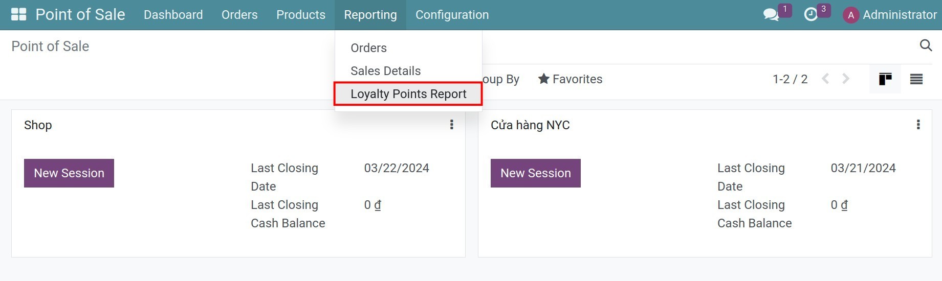 Loyalty Points Report