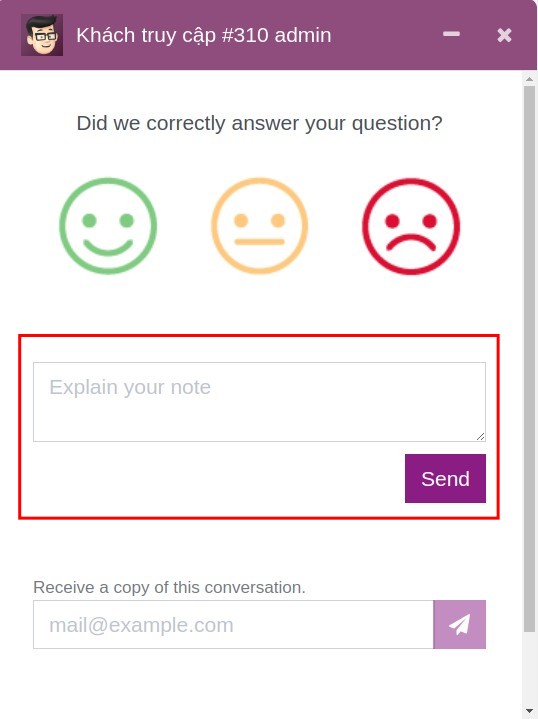 Live chat note