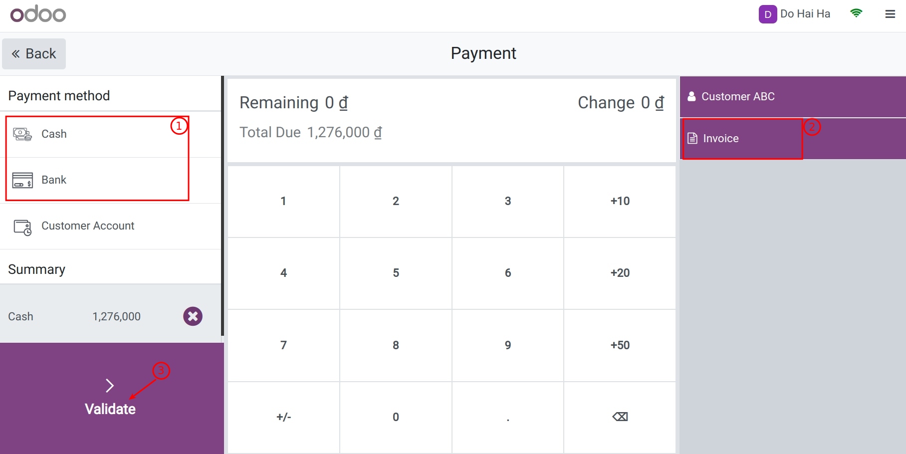 Select invoicing feature