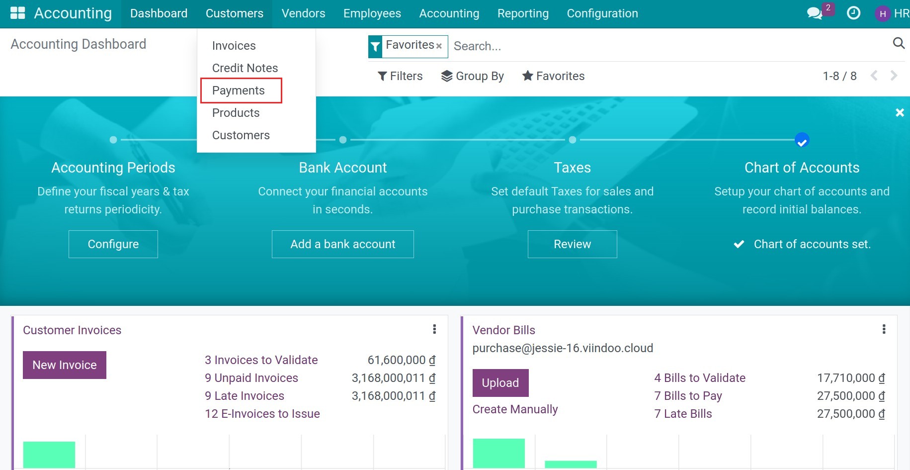 Navigate to Payments