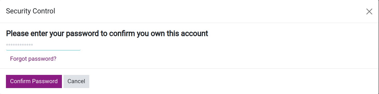 Input your password and confirm