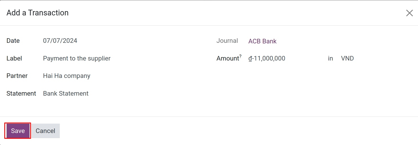 Add a bank statement