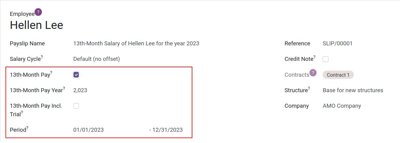 Viindoo 13th-Month payslip