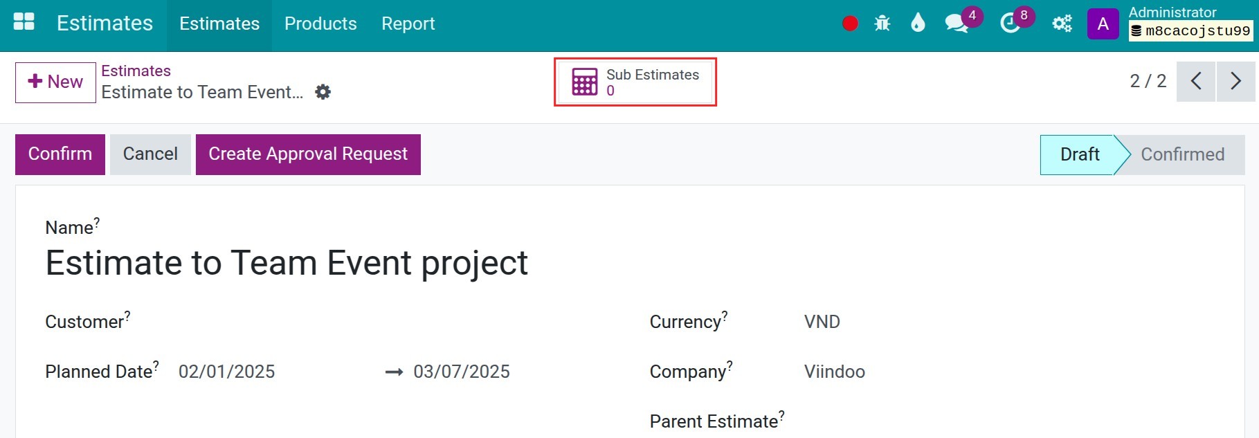 Create sub-estimates