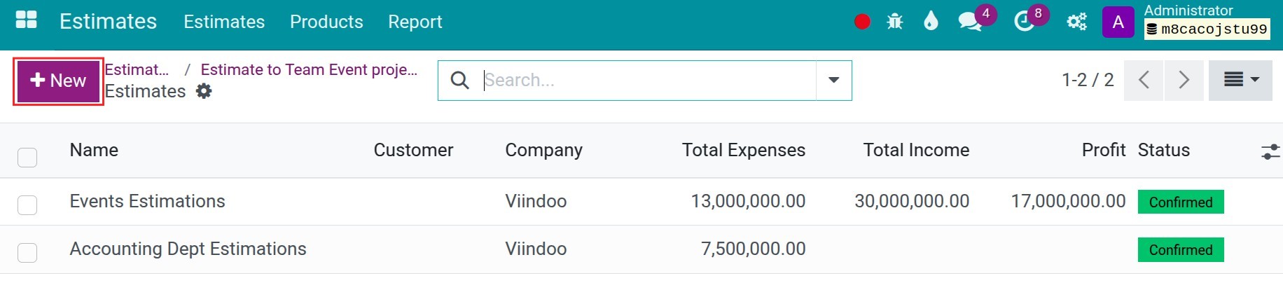 Create sub-estimates